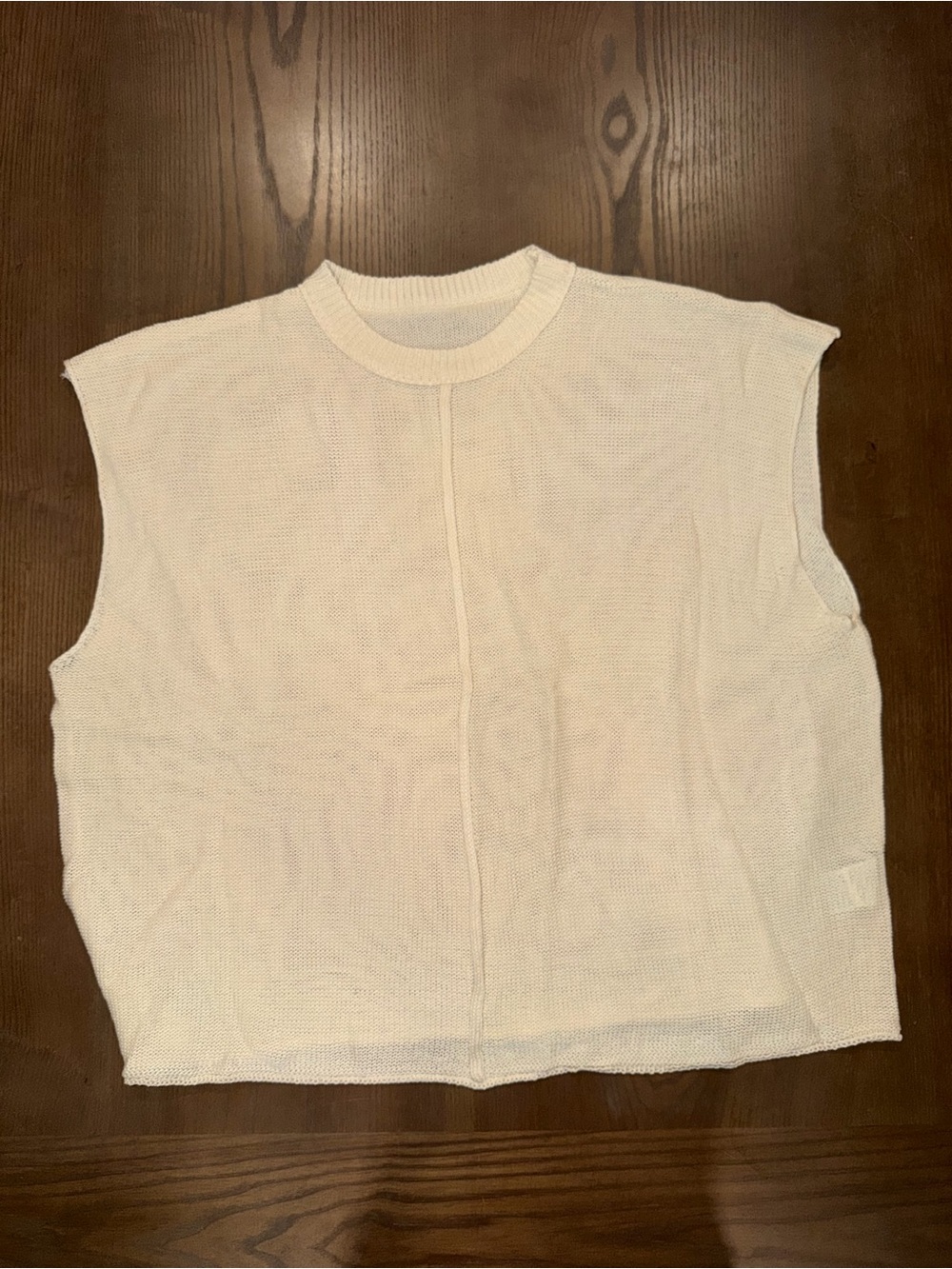 Sleeveless Knit Tank Top in Cream - Classic Lightweight Layer